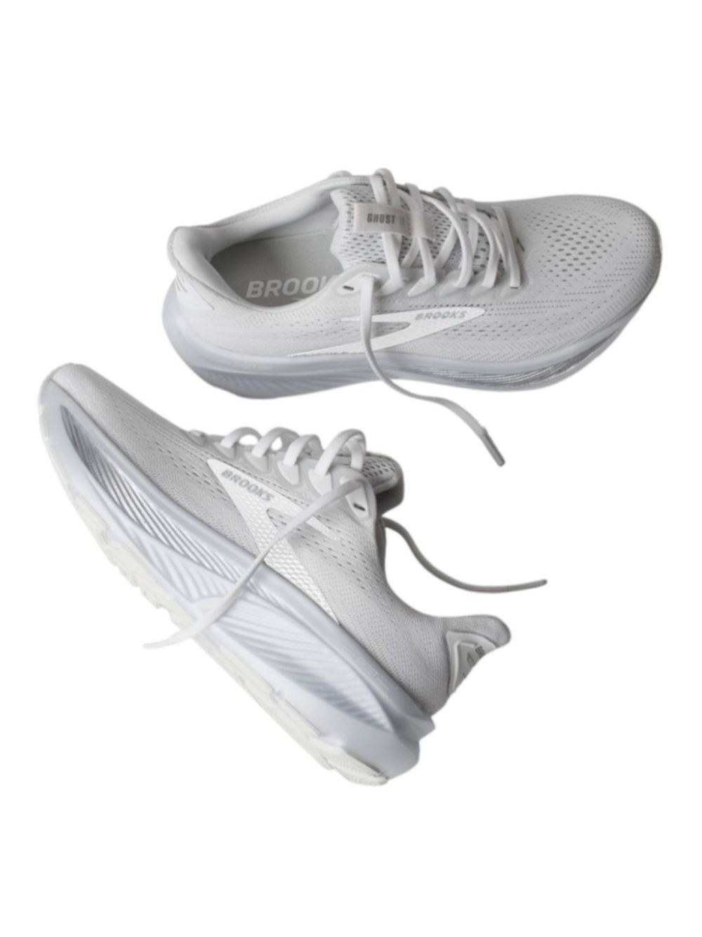 Brooks Ghost 17 Womens Size 11 B White Grey Running Walking Shoes NIB